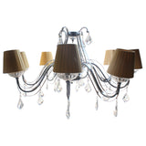 CANDIL  CARACTERSTICAS: ACABADO EN CROMO Y VIDRIO. LAMPARA  DE TECHO. PANTALLA DE TELA PLASTIFICADO. SOCKET:  E-14, 120VCANDIL 1 Pieza