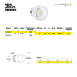 Dedal Acrílico Redondo 3w Calido 10 Piezas - Interled Mexico