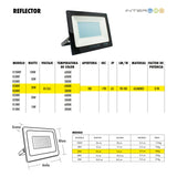 Reflector LED 30W Calido 5 Piezas - Interled Mexico