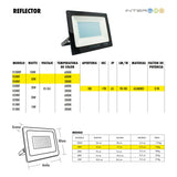 Reflector LED 50W Calido 5 Piezas - Interled Mexico