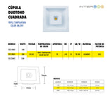 Cupula Duotono Cuadrada 18W 10 Piezas - Interled Mexico