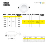 Cupula Empotrada Redonda 8W Calida 10 Piezas - Interled Mexico