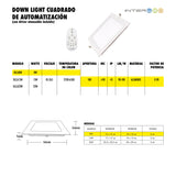 Downlight Cuadrado Automatizado Multitono 8W 10 Piezas - Interled Mexico