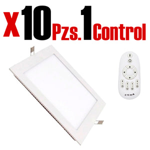 Downlight Cuadrado Automatizado Multitono 22W 10 Piezas - Interled Mexico