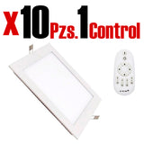 Downlight Cuadrado Automatizado Multitono 8W 10 Piezas - Interled Mexico