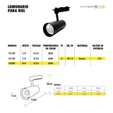 LUMINARIO PARA RIEL 30W FRIO 5 Piezas