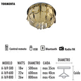 Candil De Cristal Tormenta Diametro 500mm 1 Pieza - Interled Mexico